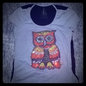 Dainijes, Women's Top, Bedazzled Owl, Size…